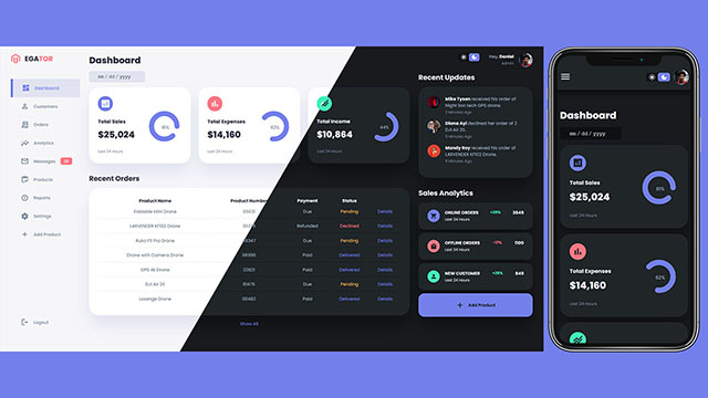 Responsive Admin Dashboard UI Design